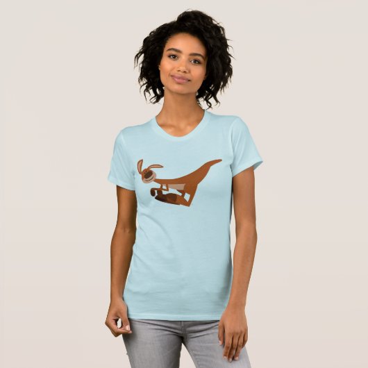 Cute Cartoon Leaping Kangaroo Women T-Shirt (Voorkant volledig)