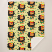 Cute Cartoon leeuw van Zion Sherpa Deken (Voorkant)