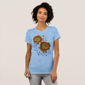 Cute Cartoon leeuwen in de tuinvrouwen T-shirt (Voorkant volledig)