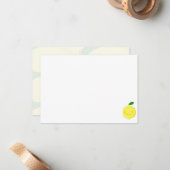 Cute Cartoon Lemon Blank Notitiekaartje (Voorkant / Achterkant in situ)