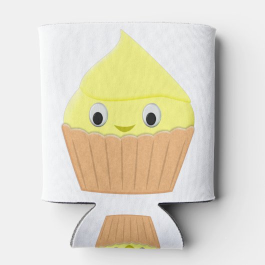 Cute Cartoon Lemon Cupcake Blikjeskoeler (Achterkant)