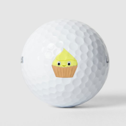 Cute Cartoon Lemon Cupcake Golfballen (Voorkant)