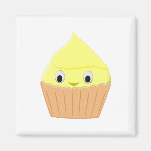 Cute Cartoon Lemon Cupcake Magneet (Voorkant)