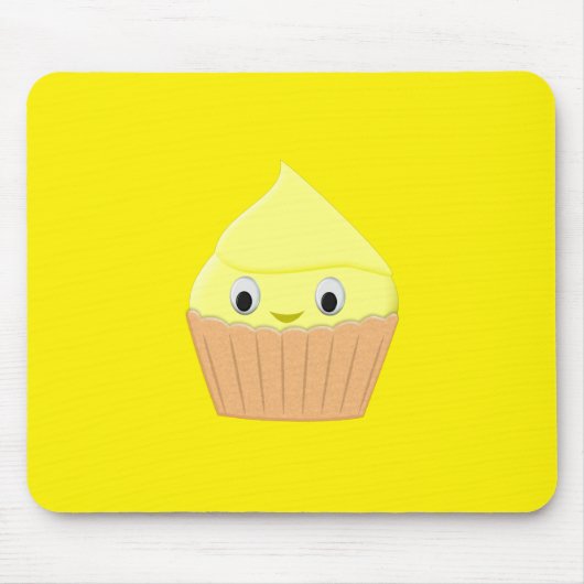 Cute Cartoon Lemon Cupcake Muismat (Voorkant)