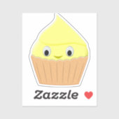 Cute Cartoon Lemon Cupcake Sticker (Vel)