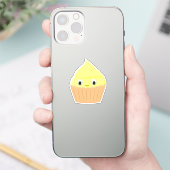 Cute Cartoon Lemon Cupcake Sticker (Telefoon)