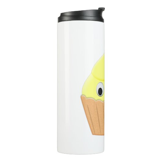 Cute Cartoon Lemon Cupcake Thermosbeker (Gedraaid links)