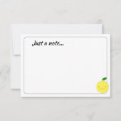 Cute Cartoon Lemon Custom Just a Note Notitiekaartje (Voorkant)