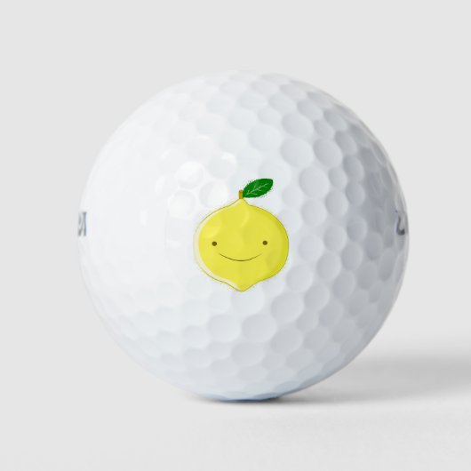 Cute Cartoon Lemon Golfballen (Voorkant)