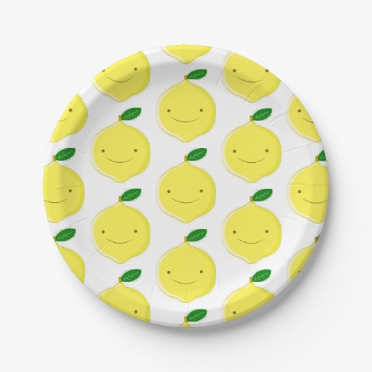Cute Cartoon Lemon Pattern Papieren Bordje (Voorkant)
