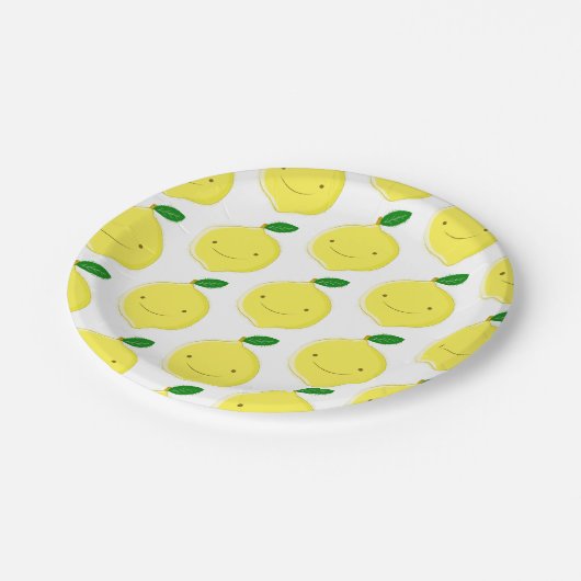 Cute Cartoon Lemon Pattern Papieren Bordje (Gekanteld)