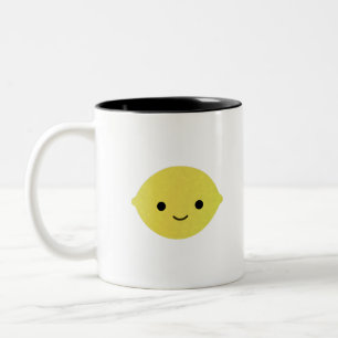 Cute Cartoon Lemon Tweekleurige Koffiemok