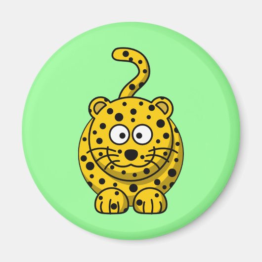 Cute Cartoon Leopard Magneet (Voorkant)