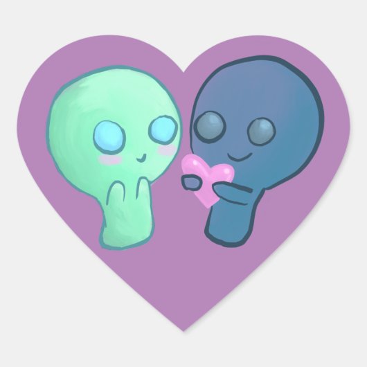 Cute cartoon-liefdessticker voor stelletjes hart sticker (Voorkant)