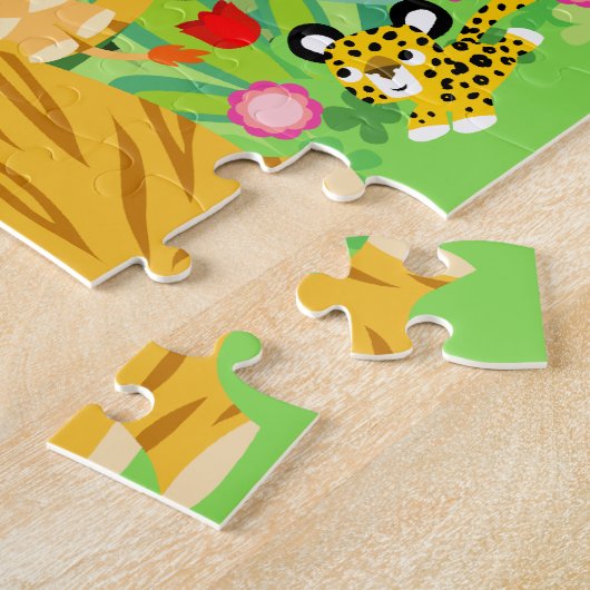 Cute Cartoon Liger en Friends Puzzle Legpuzzel (Zijkant)