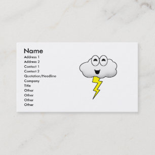 Cute Cartoon Lightning Cloud Visitekaartje