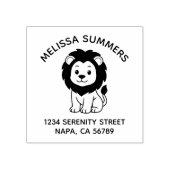 Cute Cartoon Lion Arch Address Rubberstempel (Afrduk)