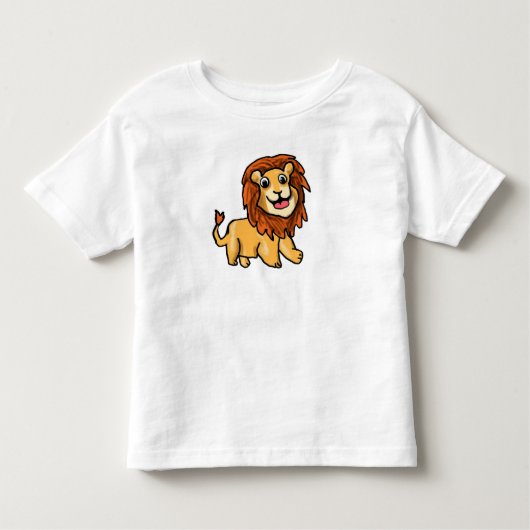 Cute Cartoon Lion Baby T-Shirt - Adorable Safari A (Voorkant)