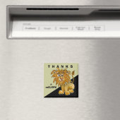 Cute Cartoon Lion Bedankt Square Magnet (Insitu (Vaatwasser))