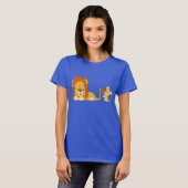 Cute Cartoon Lion Dad and Cub Women T shirt (Voorkant volledig)