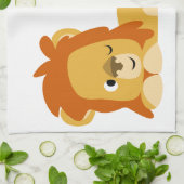 Cute Cartoon Lion Dad en Cub Kitchen Towel Theedoek (Gevouwen)