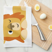 Cute Cartoon Lion Dad en Cub Kitchen Towel Theedoek (Quarter Fold)