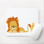 Cute Cartoon Lion Dad en Cub Mousepad Muismat (Met muis)