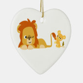 Cute Cartoon Lion Dad en Cub Ornament (Rechts)