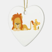 Cute Cartoon Lion Dad en Cub Ornament (Links)