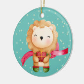 Cute Cartoon Lion Grandchild Kerstmis Keramisch Ornament (Links)