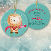 Cute Cartoon Lion Grandchild Kerstmis Keramisch Ornament