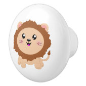 Cute cartoon Lion Keramische Knop (Rechts)