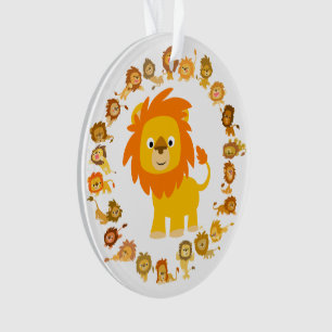 Cute Cartoon Lion Mandala AcrylOrnament Ornament