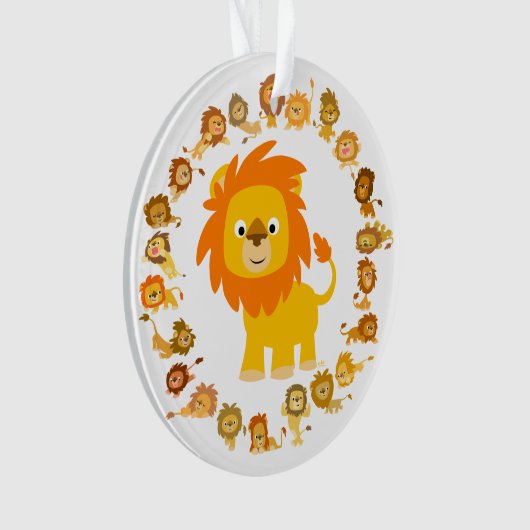 Cute Cartoon Lion Mandala AcrylOrnament Ornament (voorkant)