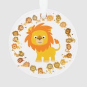 Cute Cartoon Lion Mandala AcrylOrnament Ornament (achterkant)