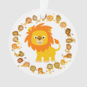 Cute Cartoon Lion Mandala AcrylOrnament Ornament (voorkant)