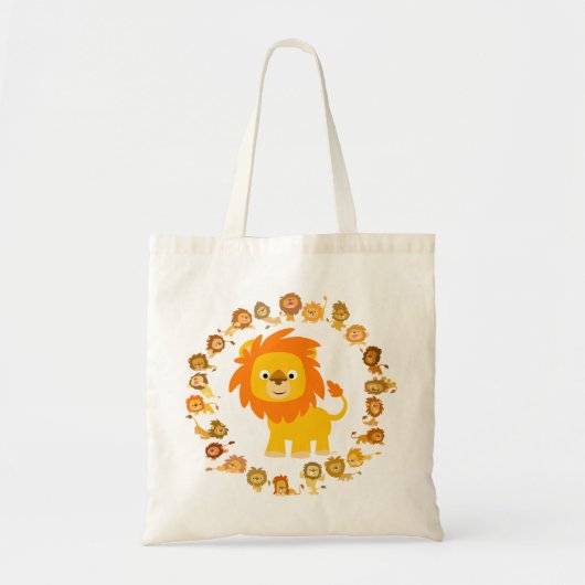 Cute Cartoon Lion Mandala Bag Tote Bag (Voorkant)