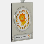 Cute Cartoon Lion Mandala Banner Ornament Verzilverd Banner Ornament (Rechts)