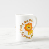 Cute Cartoon Lion Mandala Bone China Mok (Voorkant rechts)