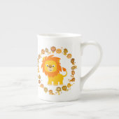 Cute Cartoon Lion Mandala Bone China Mok (Rechts)