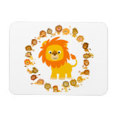 Cute Cartoon Lion Mandala Flexible Magnet Magneet (Horizontaal)