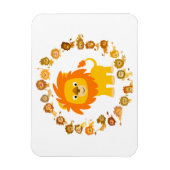 Cute Cartoon Lion Mandala Flexible Magnet Magneet (Verticaal)