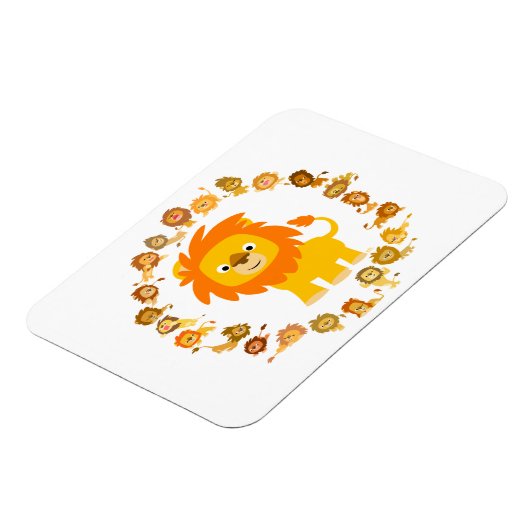 Cute Cartoon Lion Mandala Flexible Magnet Magneet (Linkerzijde)