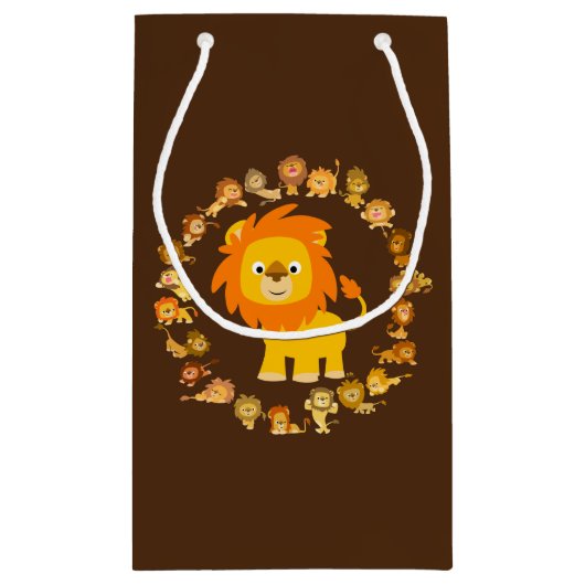Cute Cartoon Lion Mandala Gift Bag Klein Cadeauzakje (Achterkant)