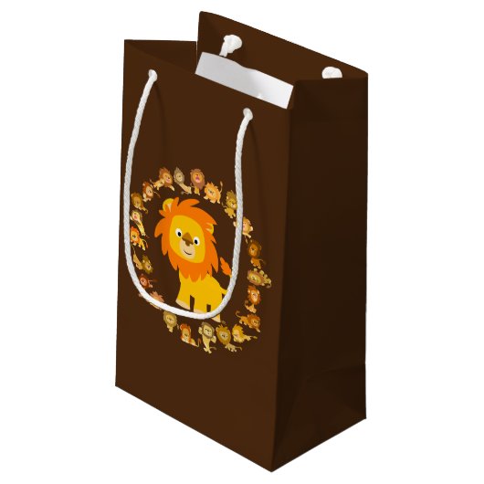 Cute Cartoon Lion Mandala Gift Bag Klein Cadeauzakje (Achterkant Gekanteld)