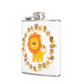 Cute Cartoon Lion Mandala Hip Flask Heupfles (Links)