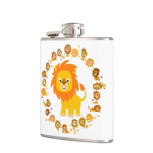 Cute Cartoon Lion Mandala Hip Flask Heupfles (Links)