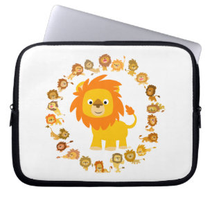 Cute Cartoon Lion Mandala-laptophoes Laptop Sleeve