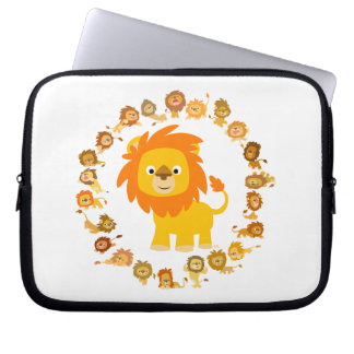 Cute Cartoon Lion Mandala-laptophoes Laptop Sleeve