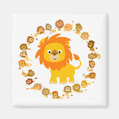 Cute Cartoon Lion Mandala Magnet (Voorkant)